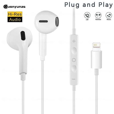 Wired Earphones Type c Earbuds for Apple Lightning Headphone