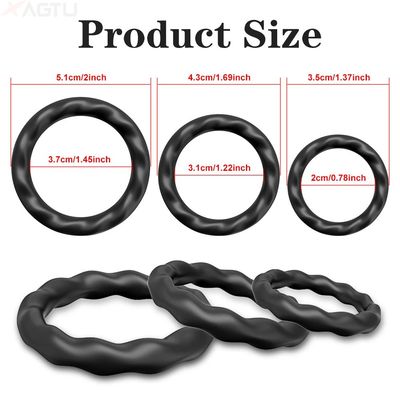 3/4 pcs Penis Rings Cock Rings Sleeve Delay Ejaculation Sili