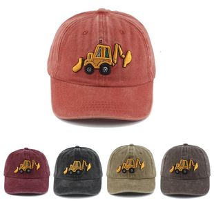 Cotton Washed Baby Baseball New Excavator Cartoon Caps Embro