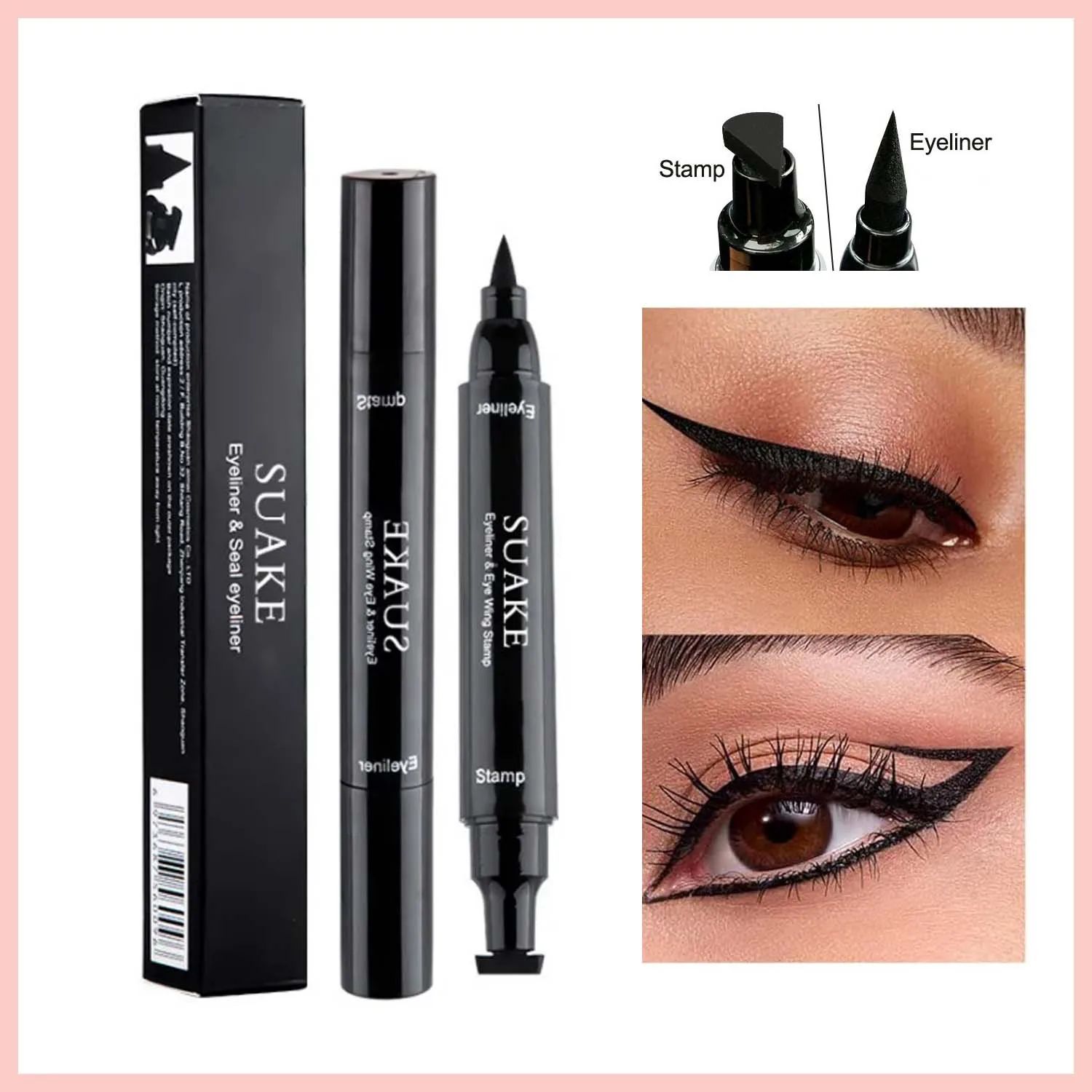 2 In1 Stamp Eyeliner korean make up Waterproof Eye liner maq