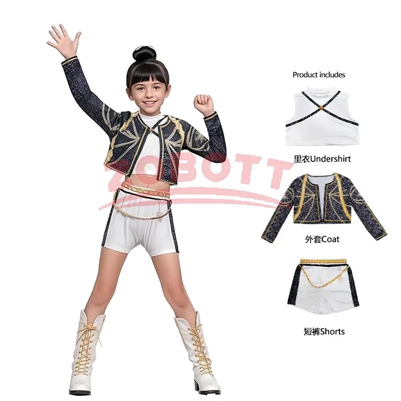 Kids K-Pop Demon Hunters Zoey Rumi Mira Costume Fancy Dress