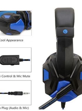 3.5mm Wired Gaming Headphones With Microphone 120° Adjustab