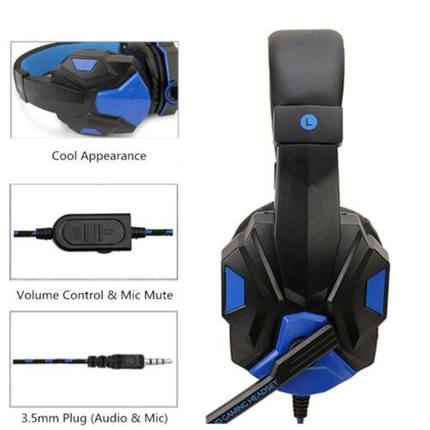 3.5mm Wired Gaming Headphones With Microphone 120° Adjustab