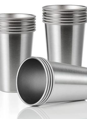 LMETJMA 500ML Stainless Steel Pint Cups Unbreakable Water Tu