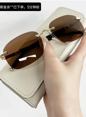 玟若太阳墨镜女2025新款开车钓鱼无框时尚偏光镜型男专用遮阳眼镜