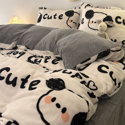 可爱线条狗冬季加厚保暖单