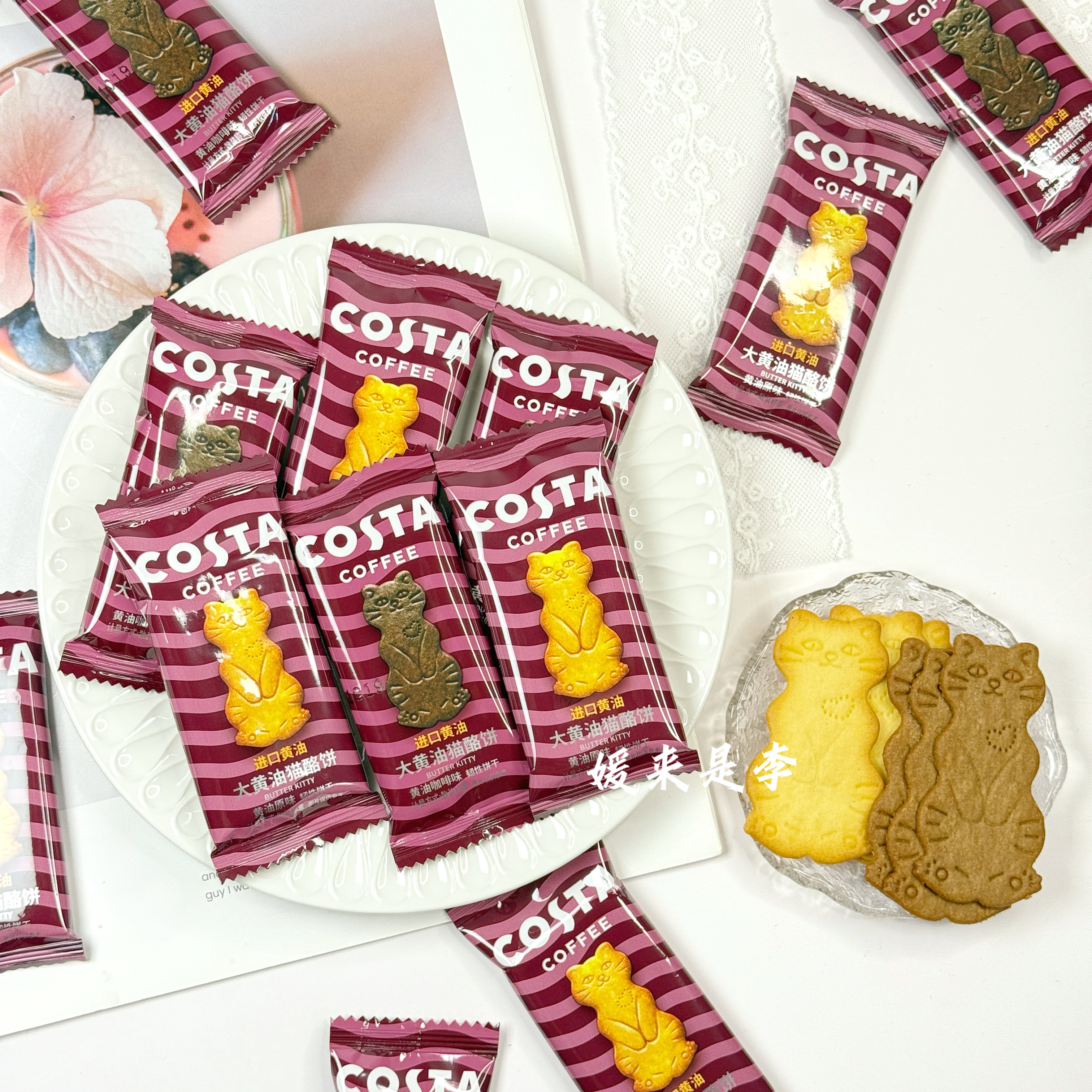 COSTA 咖世家大黄油猫酪饼原味咖啡味结婚喜饼干茶歇出游零食散装