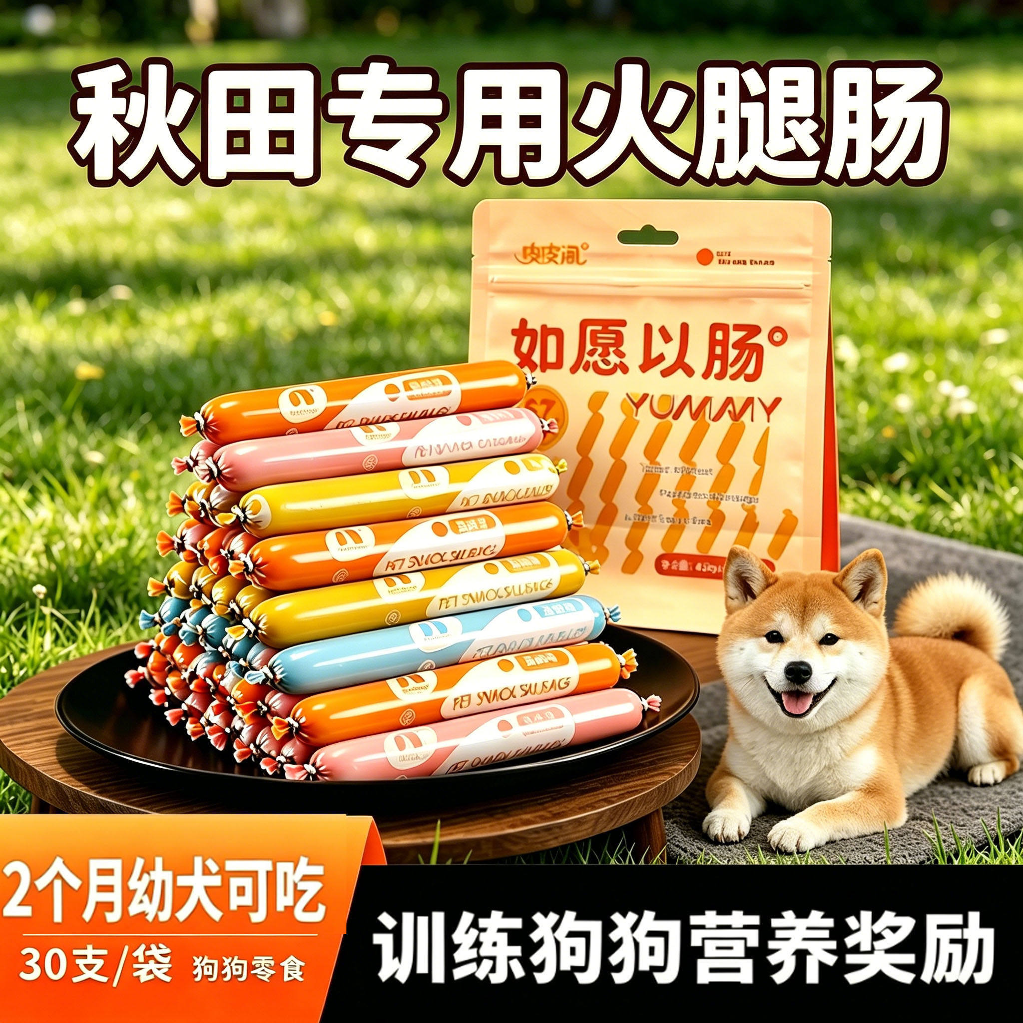 秋田专用狗狗火腿肠宠物训练奖励两2个月狗磨牙零食小狗香肠食品