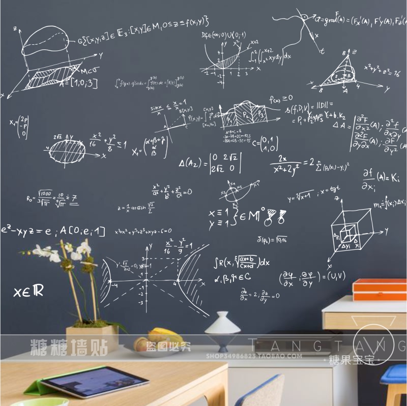 数学公式初中高中学校教室培训班宿舍书房背景墙贴