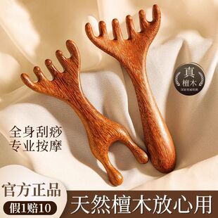 五爪鹿角按摩梳子头部头皮经络头疗养生小青蛙檀木疏通刮鼻梁神器