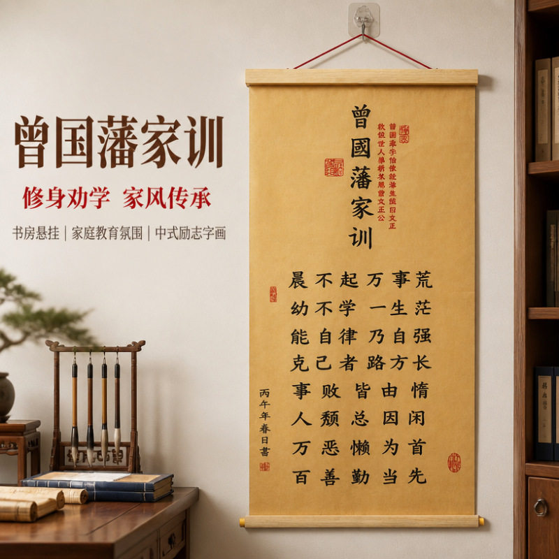 曾国藩家训家风励志卷轴挂画