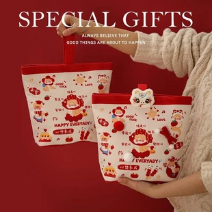 简约2025年伴手礼节日礼物袋男女生实用蛇年儿童手提小礼品包装 袋