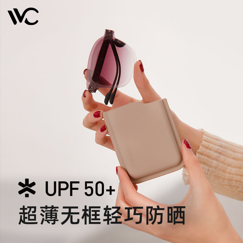 VVC柠下夏季太阳镜女款防晒可折叠墨镜防紫外线轻巧防眩光高清图片
