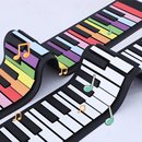 新手卷钢琴49键折叠彩色儿童钢琴携卷钢琴可充电功能带喇叭乐器益