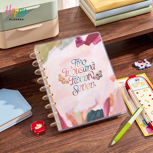 【彩墨秋叙】THE HAPPY PLANNER中号B5仪表盘计划本27.1-27.12蘑菇环极简水墨活页本进口文创ins送礼