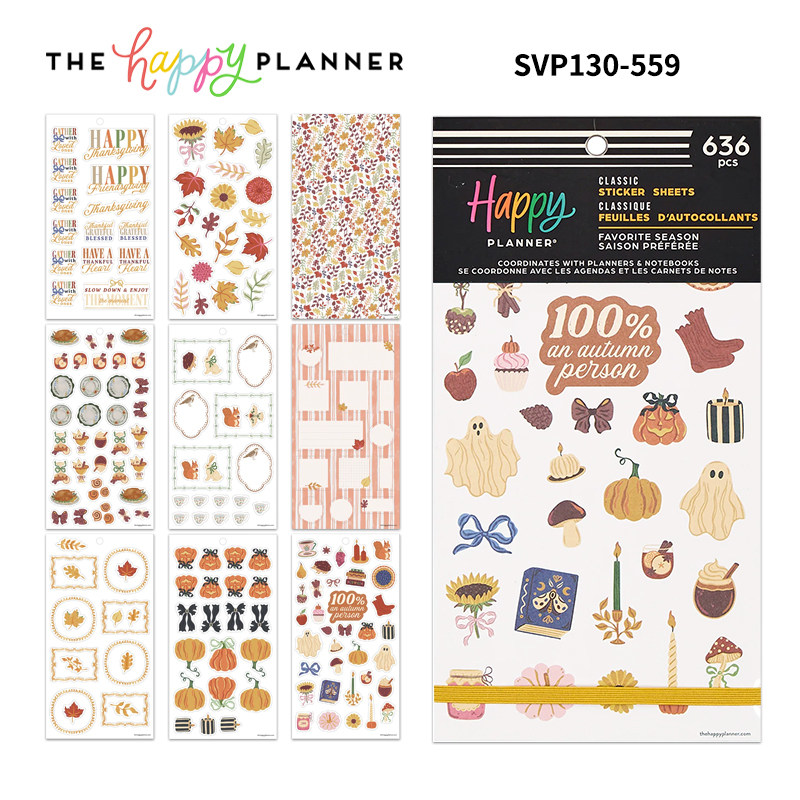 【THE HAPPY PLANNER】2026FALL30张不干胶贴纸本手账素材贴纸带背胶切膜送礼ins图片