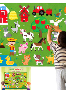 velcro toys Farm Animals Felt Story Board Set Storytelling