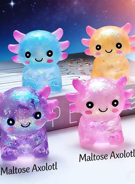 3pcs Axolotl Squishy Stress Ball,TPR Slow Rising Squeeze Toy