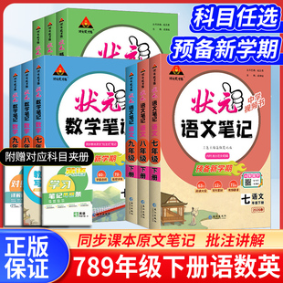 2026春初中状元笔记语文七八九年级下册人教版教材同步讲解初一二三课时单元讲解专题突破教你学作文解析知识点综合预习复习笔记