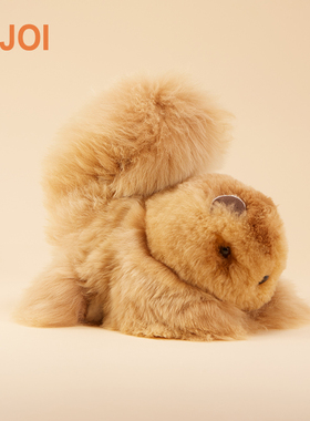 INJOI英乔松鼠毛绒玩偶手工秘鲁羊驼毛玩具公仔儿童生日新年礼物