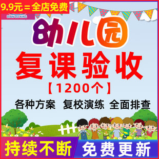 幼儿园疫情复课验收材料资料体系建设工作方案制度防控培训课件
