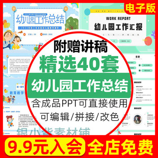 幼儿园工作汇报ppt课件模板教师园长班级后勤年终总结述职报告