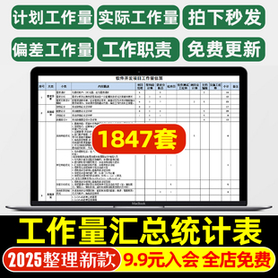 工作量汇总表统计分析教学教师公司员工突发性个人盘点项目总结单
