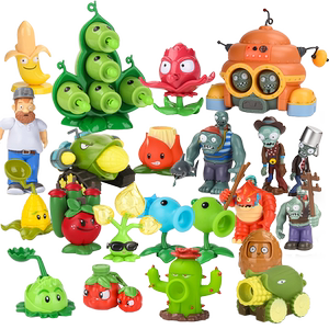 正版植物大战僵尸玩具2全套男孩软胶豌豆射手3儿童巨人僵弹射套装