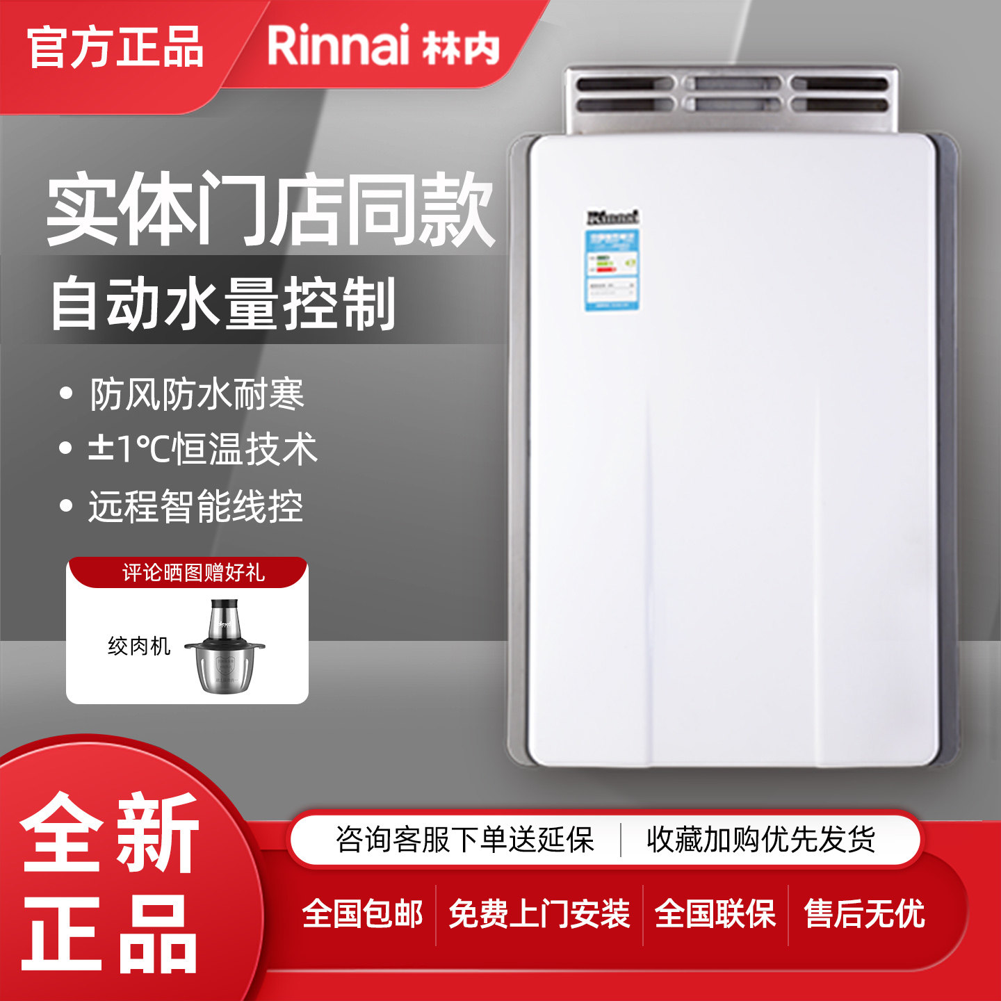 Rinnai/林内RUS-R16R65AR户室外内置零冷水循环泵燃气防冻热水器