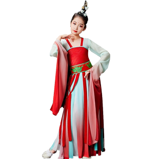 新款楚鼓声声水袖汉唐女古典舞惊鸿舞演出服抖音舞蹈世界同款服装