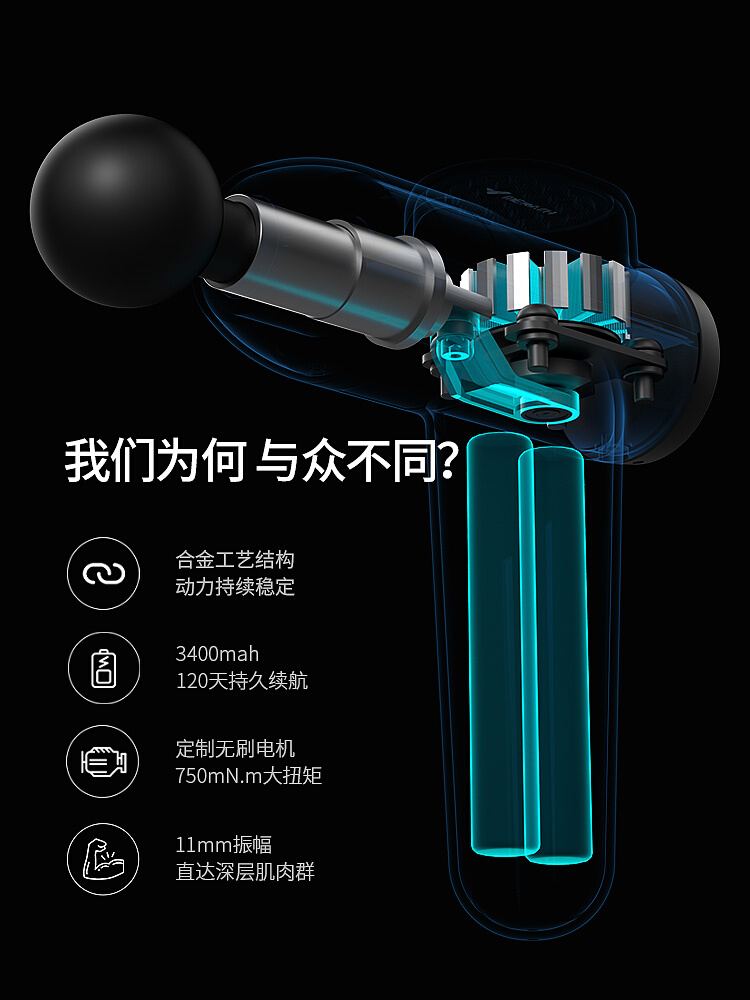 正品merach麦瑞克筋膜枪9度smart肌肉按摩放松器颈膜枪按摩健身肌