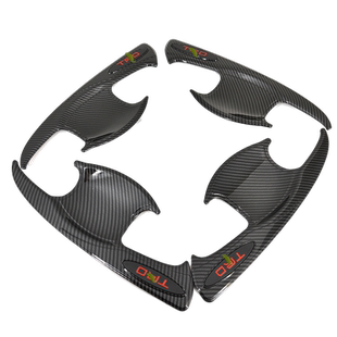 适用于丰田fortuner碳纤门把手盖穿越者改装奔跑者皮卡拉手贴饰条