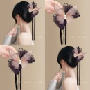 汽车文化产品 粉羽流霞蝴蝶结飘抓夹高级蝴蝶发夹后脑勺鲨鱼夹旅