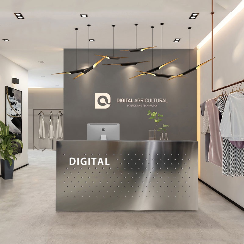 服装店收银台店铺小型柜台不锈钢前台接待精致简约