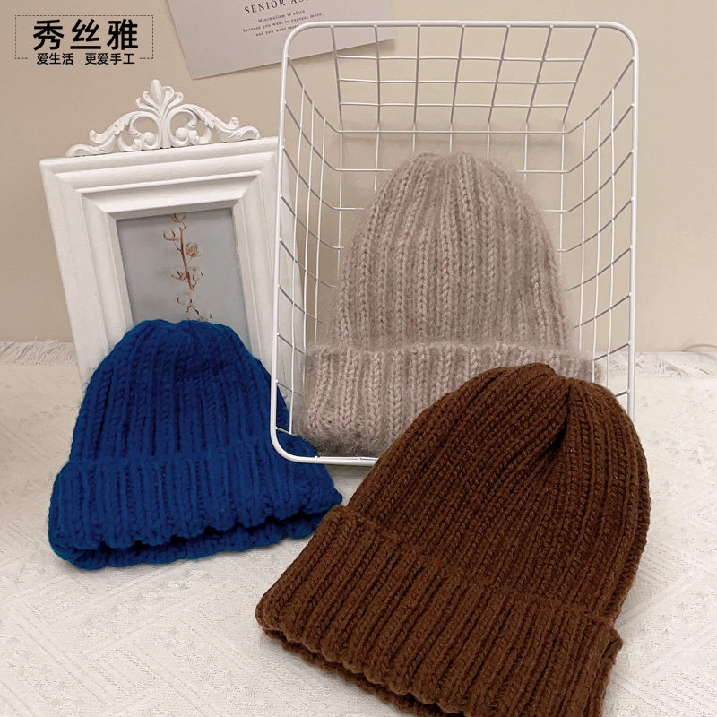 秀丝雅秋冬毛线双螺纹简约韩版帽子冬diy手工编织线视频材料包
