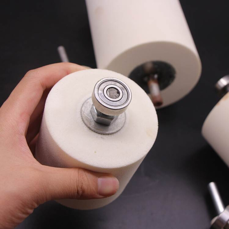 机用电钻用带轴双头海绵轮带柄海绵棒木工打磨抛光滚筒 配轴承