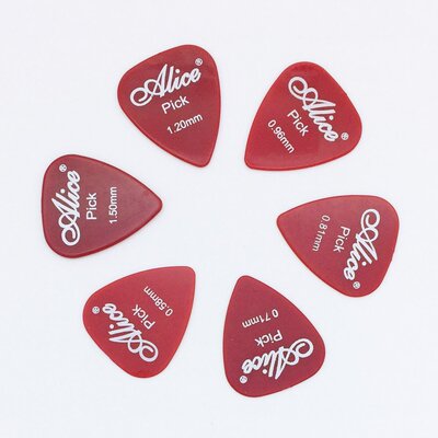 极速6 piceces Alice Guitar Picks in 1 Color Full Thickness 0