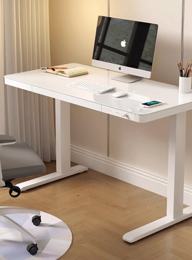 Koble玻璃电动升降桌家用升降电脑桌站立学习桌台式办公智能书桌