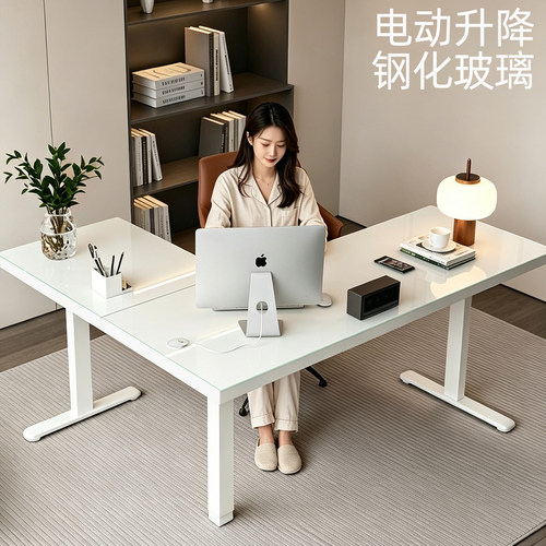 koble玻璃升降桌转角电脑桌书桌
