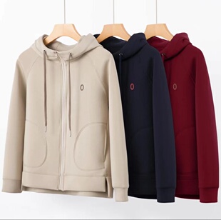 简约外套 女2023春夏百搭休闲宽松时尚 梓淇女装 空气棉连帽卫衣开衫