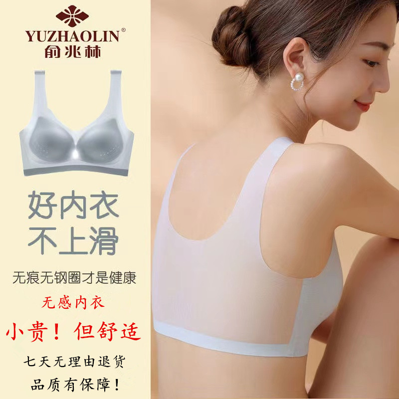 【俞兆林】夏季超薄网纱无痕无感内衣女大胸显小无钢圈防下垂美背