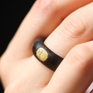 情侣戒指指环可定制首饰 棋楠天然沉香指环男女款 扎基拉姆扳指