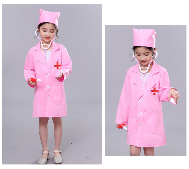 New childrens doctor clothes nurse girls work clothes girls kindergarten house white coat role play