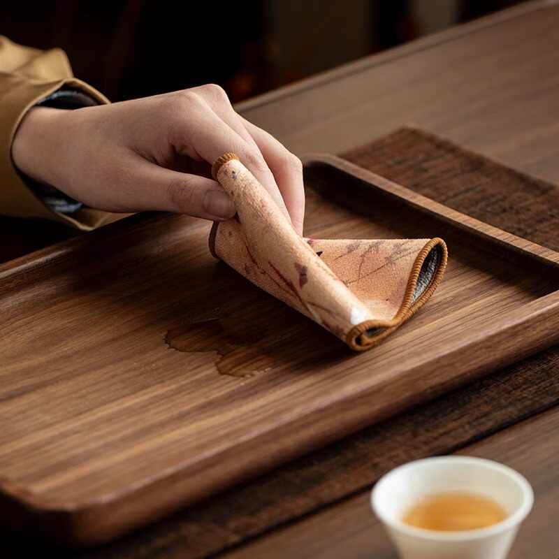 茶巾吸水加厚布高档中式小号茶桌台专用毛巾抹布国风养壶巾垫中式图片