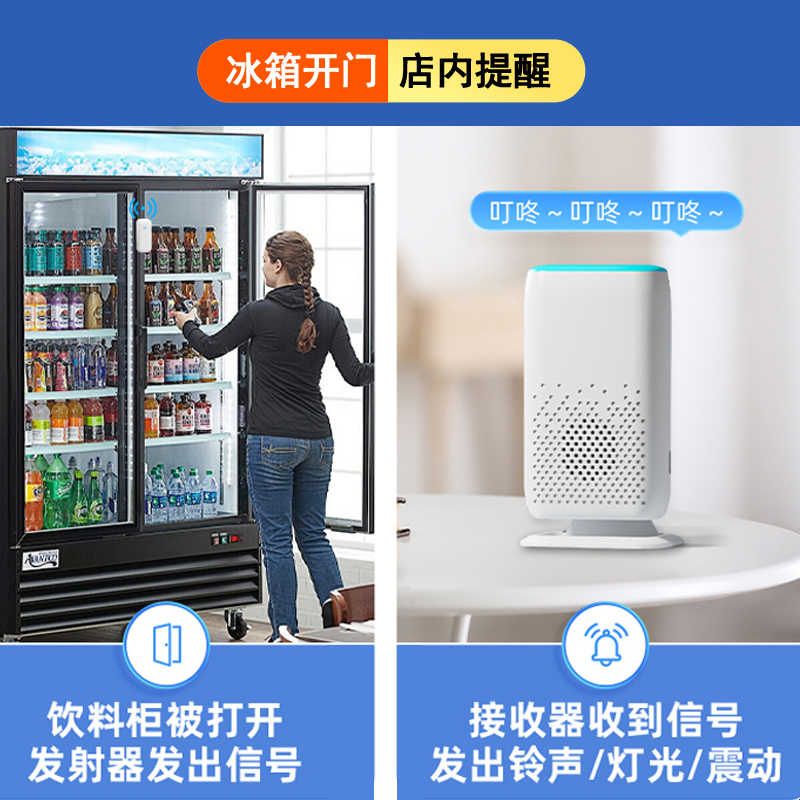 力持开门提醒报警器商用冰箱防盗提醒器 升级语音客制化提醒器图片