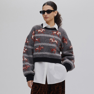 UND系列马纹提花针织衫 25冬 AMERI 0225201410660 ins博主同款
