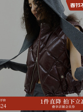 【ins博主同款】AMERI 2025秋冬绗缝抽绳短款马甲0125206910400