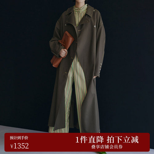 AMERI长袖长款气场羊毛长风衣