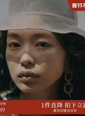 AMERI 透纱柔软度假丝绸质感渔夫帽薄款水桶帽02111520790