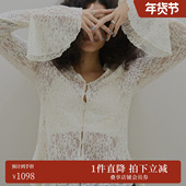 AMERI25冬UND系列蕾丝褶饰针织开衫 ins博主同款 0225203960720